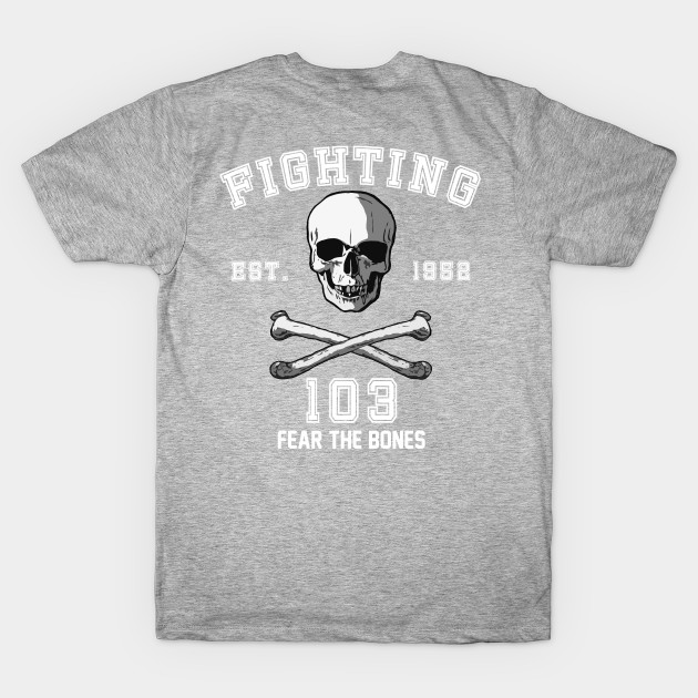 Fighting 103 Jolly Rogers Front and Back Print by SimonBreeze